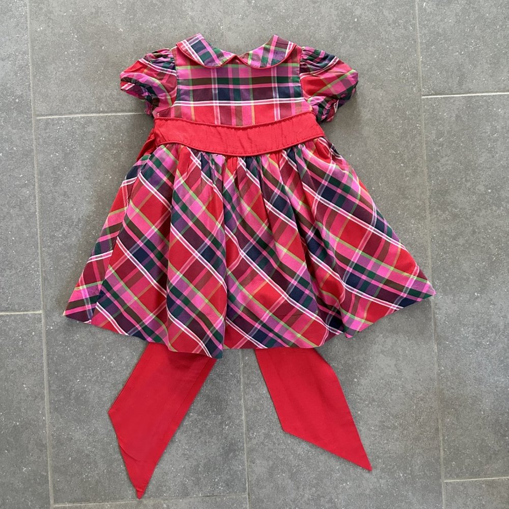 EUC Baby Girls Plaid Holiday Party Dress, 18 Months